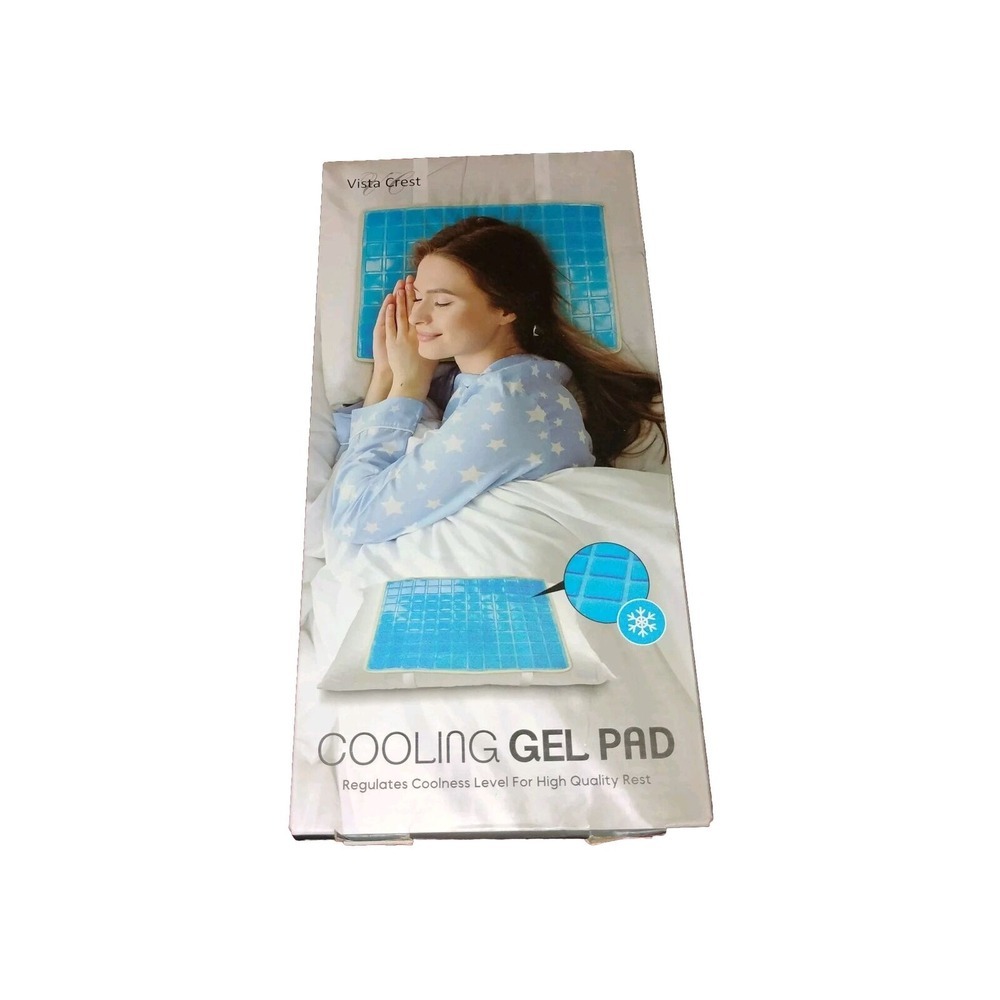 Vista‎ Crest Cooling Gel Pad Blue, squares, for pillow etc Rate HTF NIB